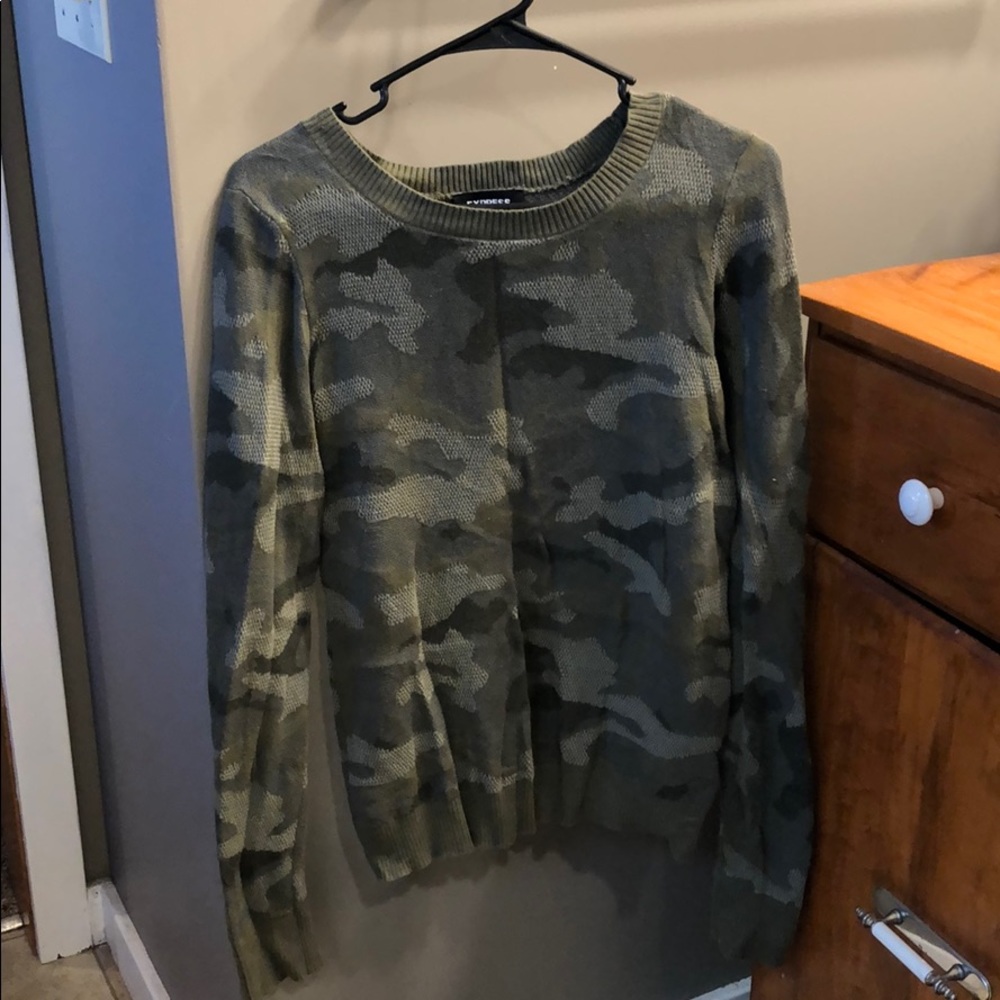 Express long sleeve camo sweater